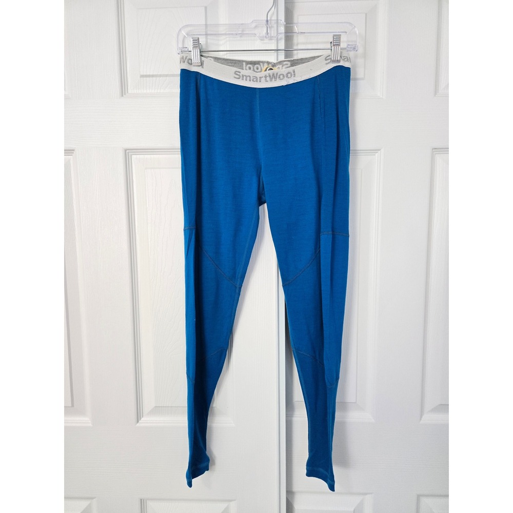 Smartwool Merino Wool Base Layer Leggings Blue Womens Small Thermal Tights